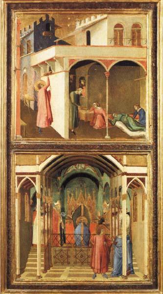 Ambrogio Lorenzetti St.Nicholas Offers Three Girls Their Dowry and St.Nicholas Is Elected Bishop of Mira china oil painting image